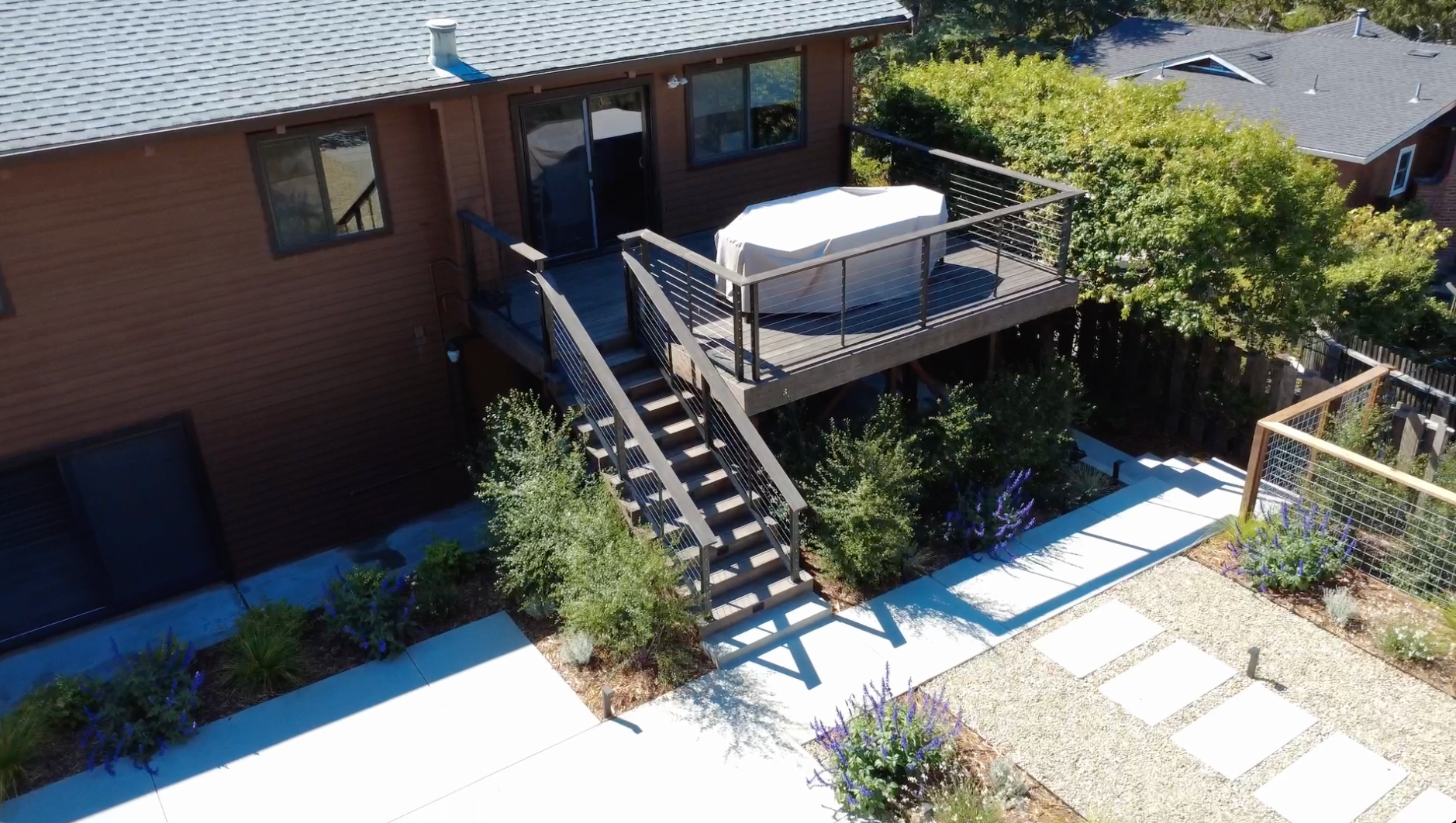 Project Larkspur elevated deck with stairs